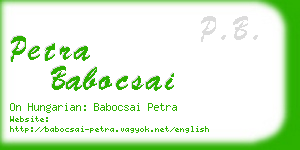 petra babocsai business card